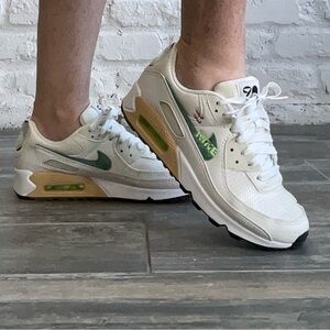 Nike Air Max 90 White and Green Men's Shoes